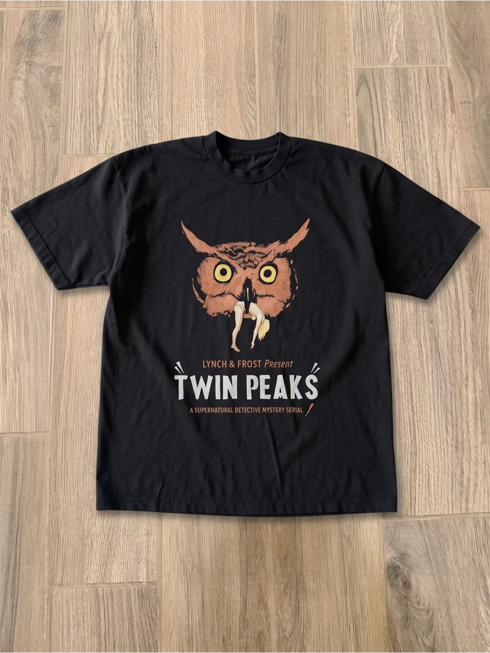 Twin Peaks Owl Cave Lynch Frost Black TV
Show Graphic Tee
